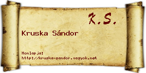 Kruska Sándor névjegykártya